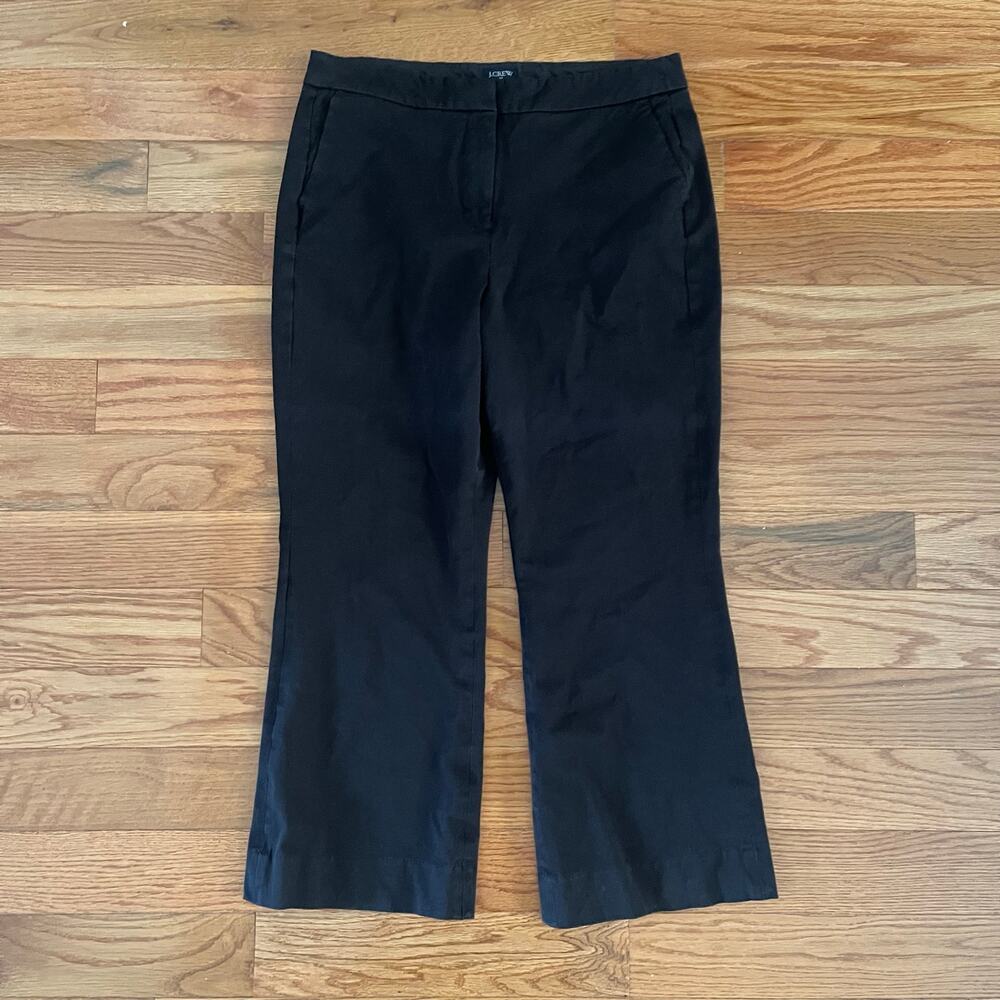 J.Crew Factory Kelsey Flare Crop Pants Black Womens 12 Tall 12T BK379 Casual